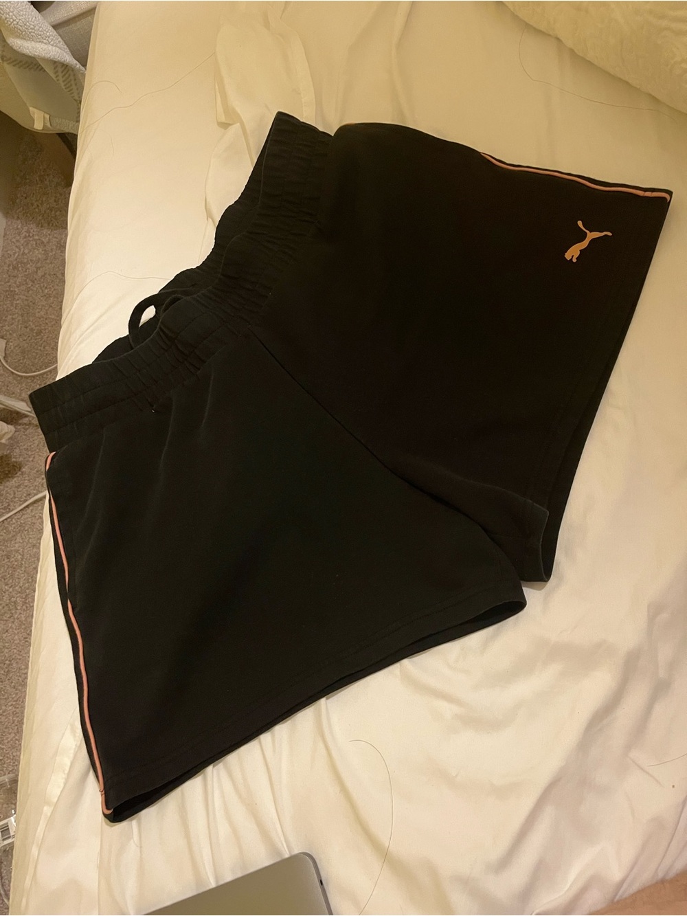 Puma Black Women’s Athletic Shorts with Pink Trim